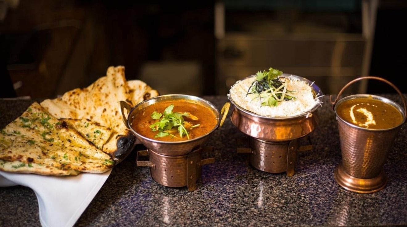 Garlic Naan with Dal Makhani at Angel Indian Restaurant Jackson Heights Queens
