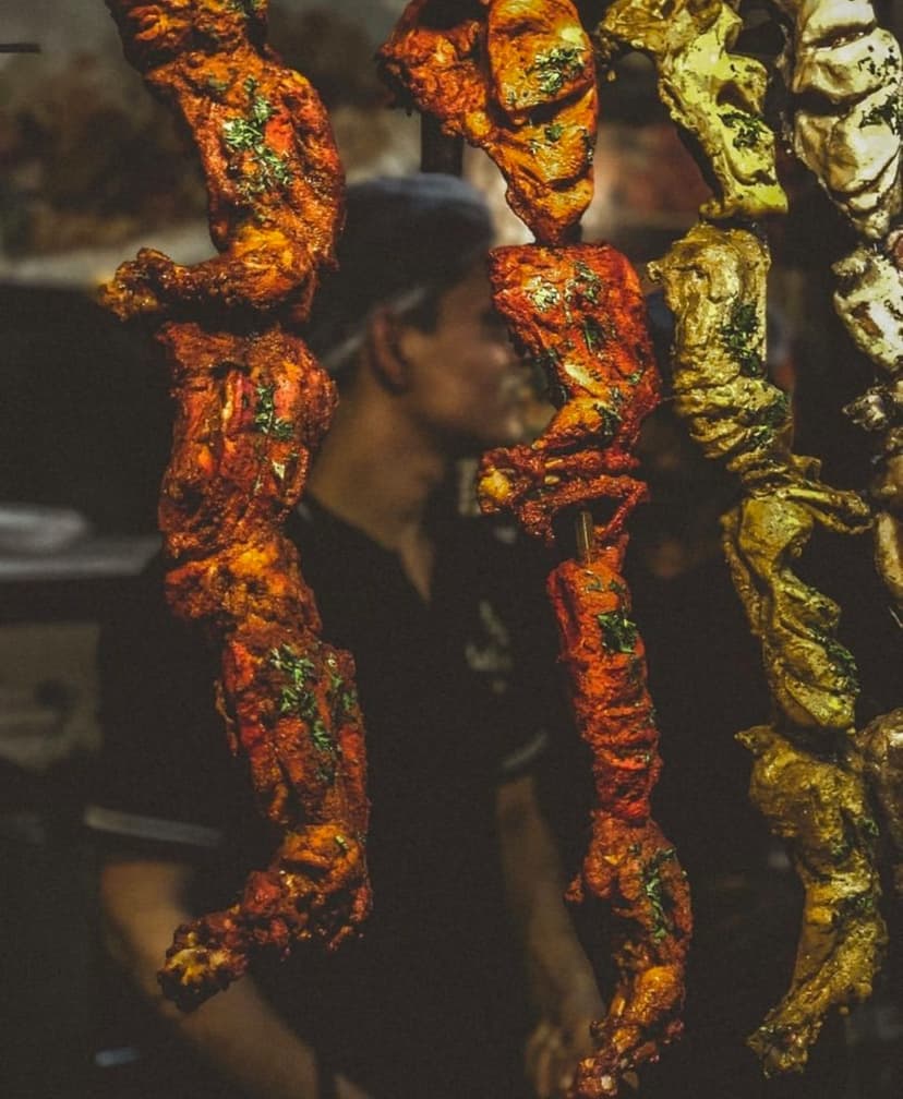 Tandoori chicken and kebabs at Angel Indian Restaurant Jackson Heights Queens New York